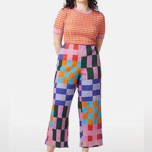 New Gorman pants size 10 - Beaded check print
